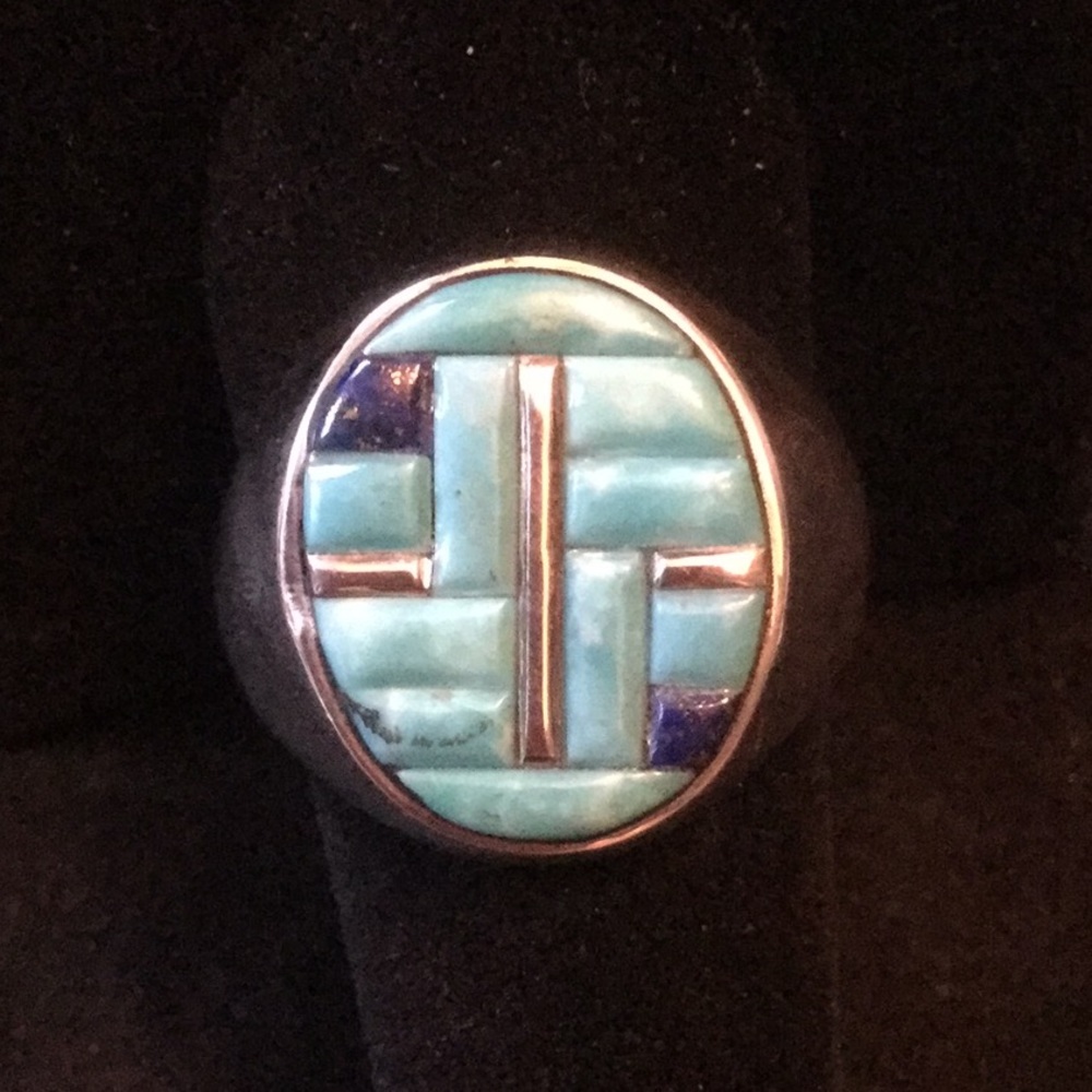 Gentlemen’s Genuine Turquoise Ring - Picture 2 of 8